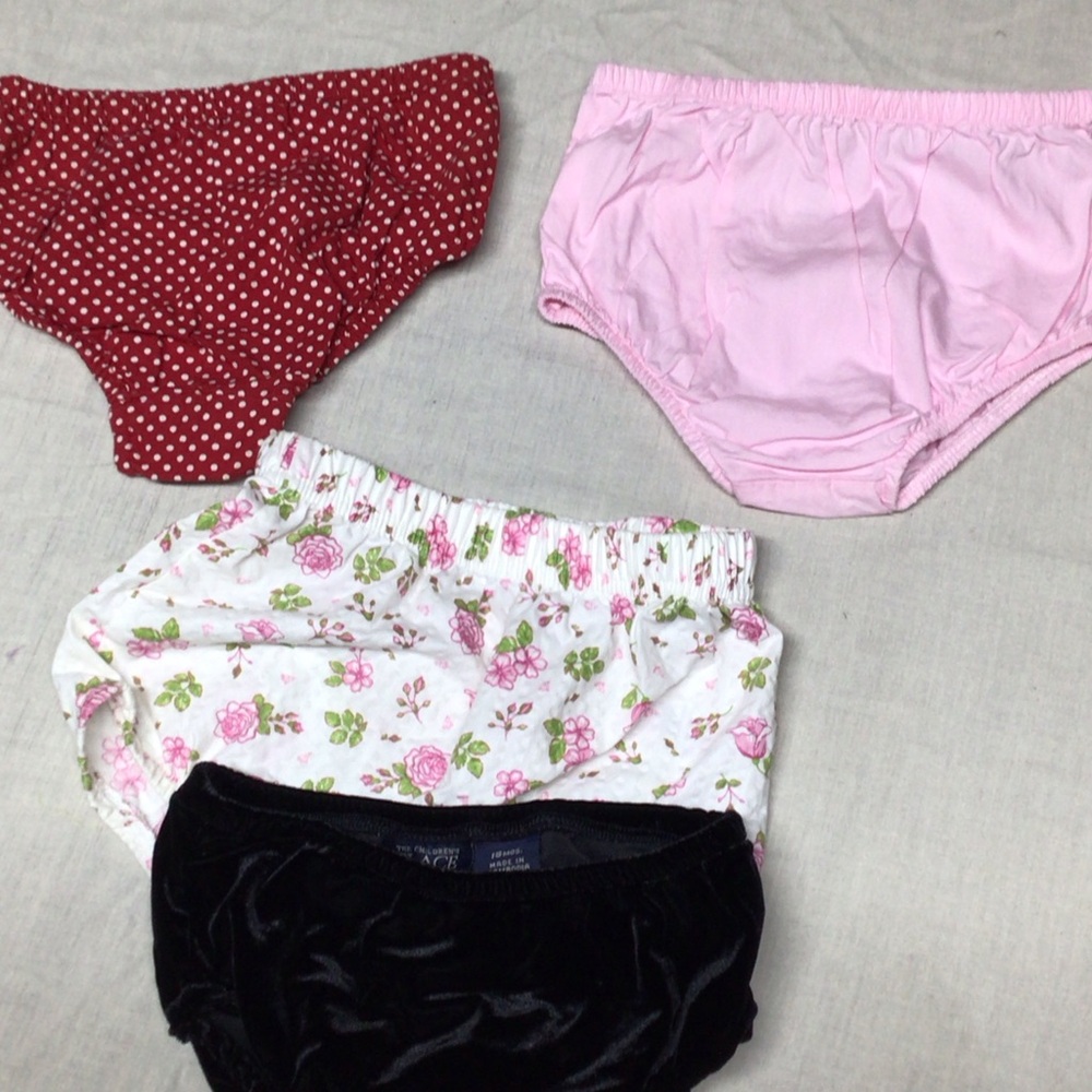 Kids Floral and Solid Color Underwear Set